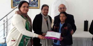 Babita of class VIII got first prize in DRAWING AND SLOGAN competition(group3) held at Malvia Nagar on 17 Dec 2016